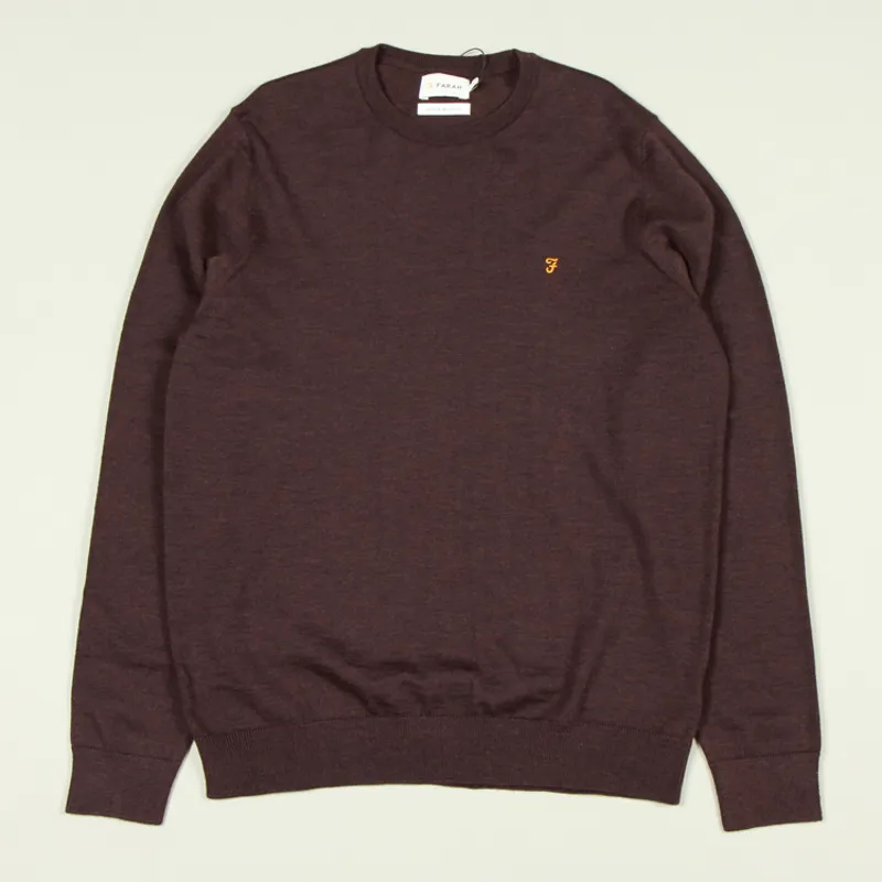 Farah Mullen Crew Sweater - Bordeaux